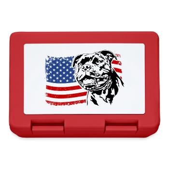 Staffordshire Bull Terrier America Flag Dogs - Lunchbox - red - Front