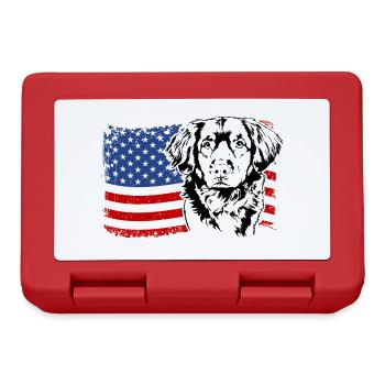 Nova Scotia Duck Tolling Retriever America Flag - Lunchbox - red - Front
