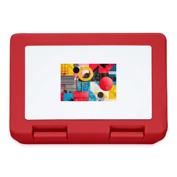 Retro Style - Abstrakte Formen - Brotdose - Rot - Vorne