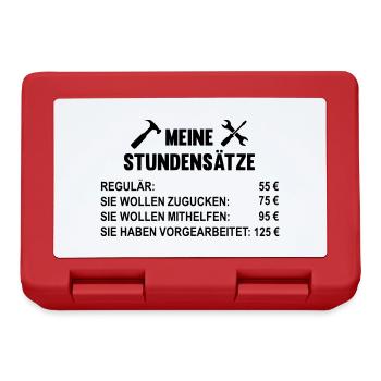Meine Stundensätze als Hausmeister - Brotdose - Rot - Vorne
