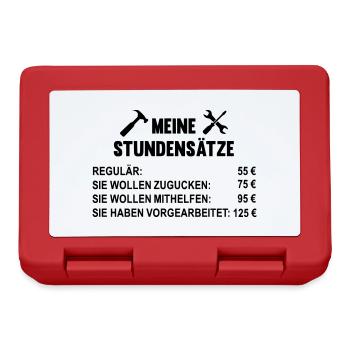 Meine Stundensätze als Handwerker - Brotdose - Rot - Vorne