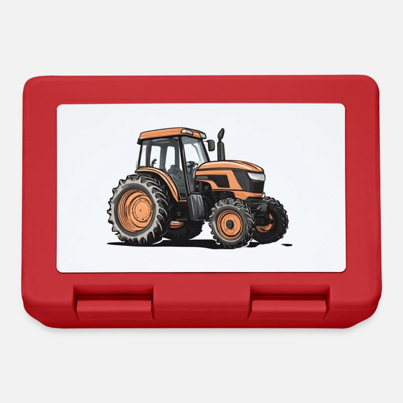 Einzelner Traktor - Brotdose - Rot