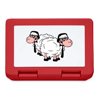 2 mouton lunettes de soleil musique fête DJ équipe amis - Boîte à goûter - rouge - Devant