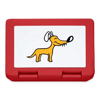 Dog Big Nose Cute Happy Pet Funny Cool - Lunchbox - red - Front