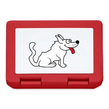 Cher chien tire la langue joyeusement - Boîte à goûter - rouge - Devant