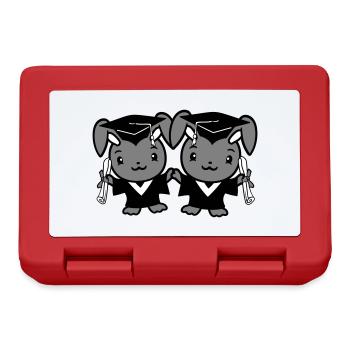 2 Bunnies College School Graduation Two Friends Team - Lunchbox - red - Front