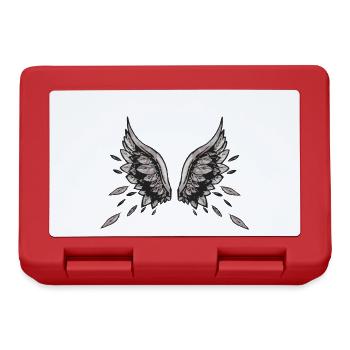 ailes d’ange, ailes, aquarelle, gris, ailes d’ange - Boîte à goûter - rouge - Devant