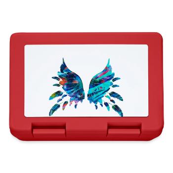 wings,feathers,colorful wings,feather,painting - Lunchbox - red - Front