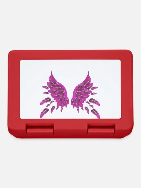 ange, rose, plumes, ailes d’ange, ailes - Boîte à goûter - rouge