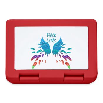 ailes colorées, ailes d’ange, ailes d’ange, amour libre - Boîte à goûter - rouge - Devant