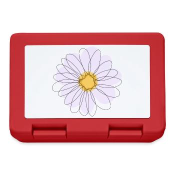 DAISY BLUME - Gänseblümchen-Linienkunst - Brotdose - Rot - Vorne