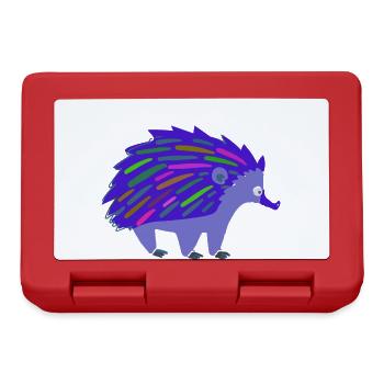 igel,regenbogen,bunt,blau - Brotdose - Rot - Vorne