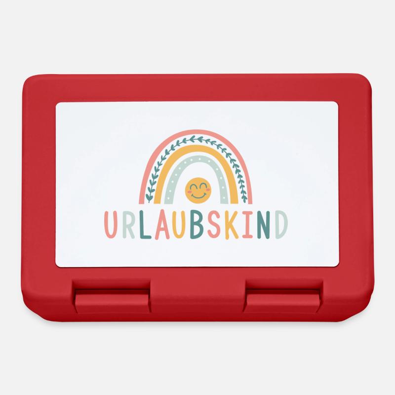 Urlaubskind - Regenbogen - Brotdose - Rot