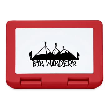 bin wandern berge,berg,wandern,schwarz-weiss - Brotdose - Rot - Vorne