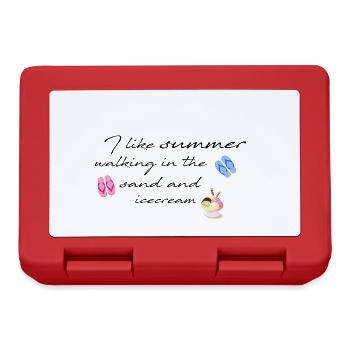 été, soleil, crème glacée, glace, typo, police, tongs - Boîte à goûter - rouge - Devant
