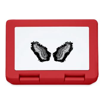 angelwings,wings,watercolor,black,angel wings - Lunchbox - red - Front