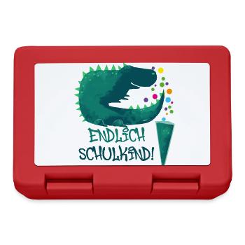 dinoschulkind,dinosaurier,endlich schulkind - Brotdose - Rot - Vorne