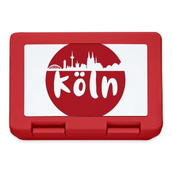 köln,kreis,scherenschnitt, skyline,rot - Brotdose - Rot - Vorne
