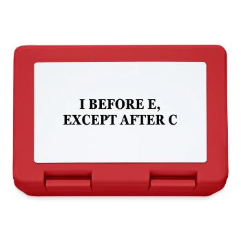 I Before E Except After C | Funny English Teacher - Lunchbox - red - Front