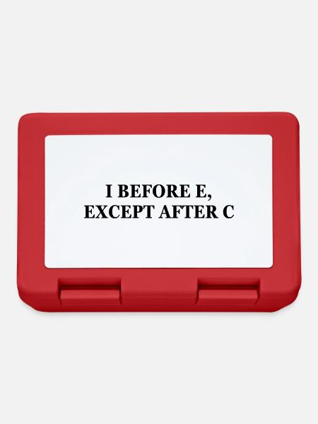 I Before E Except After C | Funny English Teacher - Lunchbox - red