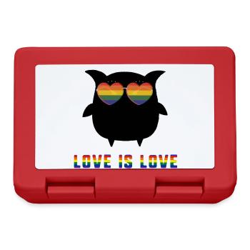 l’amour est l’amour, hibou, LGBT, arc-en-ciel, lunettes de soleil - Boîte à goûter - rouge - Devant