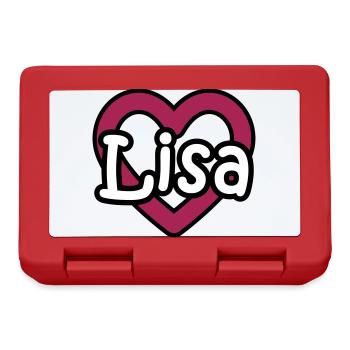 Lisa nom de famille prénom nom de jeune fille nom de coeur jour - Boîte à goûter - rouge - Devant