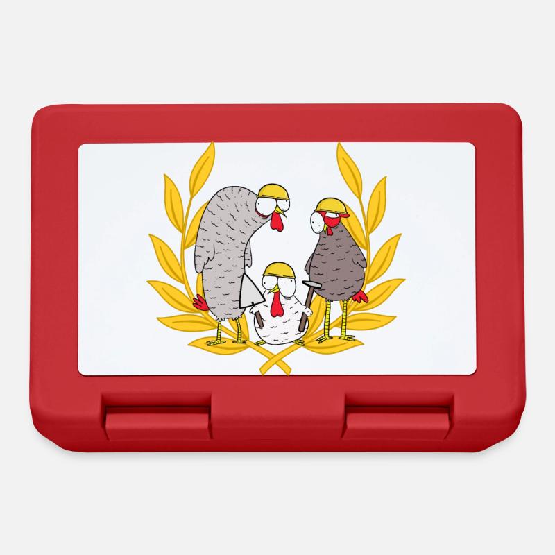 Construction Site Builder Deployment Team Mason Chickens Job - Lunchbox - red