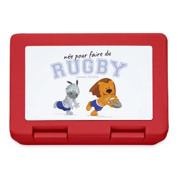 jouer au rugby comme tonton - Boîte à goûter - rouge - Devant