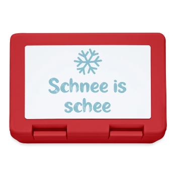 Schnee is schee bayrisch Alpen cool Sprüche Winter - Brotdose - Rot - Vorne
