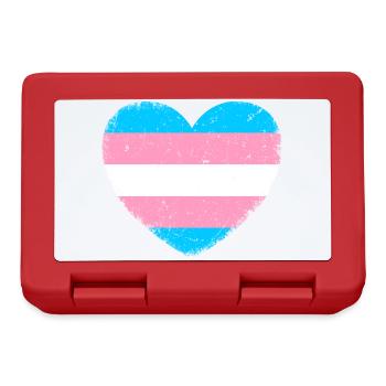 Trans* Herz | Im Vintage-Style - Brotdose - Rot - Vorne