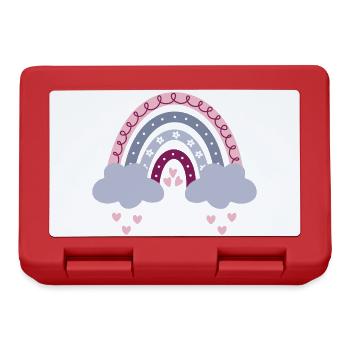 Boho Regenbogen rosa Mädchen Geburt Baby Babyparty - Brotdose - Rot - Vorne