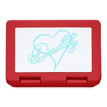 Papa avec coeur garçon bleu - Boîte à goûter - rouge - Devant