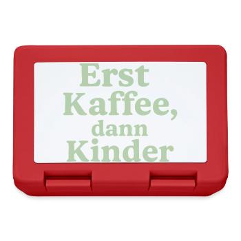 Erst Kaffee, Dann Kinder (salbeigrün) - Brotdose - Rot - Vorne