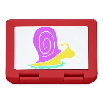 snail shell snail colorful cute silhouette cool - Lunchbox - red - Front