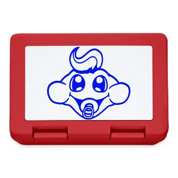 Frog Toad Baby Pacifier Mom Dad Child Family - Lunchbox - red - Front