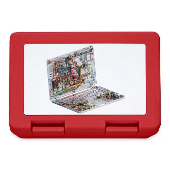 Transparente CAD-Schaltkreiskunst beim Laptop - Brotdose - Rot - Vorne