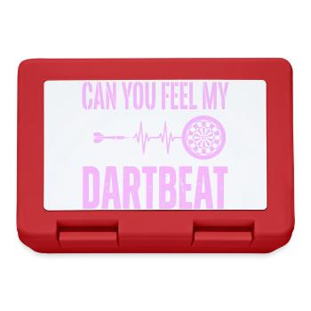 Darts Heartbeat « Pouvez-vous sentir mon battement de fléchettes » Sweat à capuche - Boîte à goûter - rouge - Devant