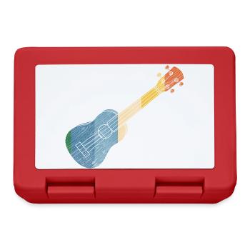 Hawaiian Ukulele Uke Retro Vintage - Lunchbox - red - Front