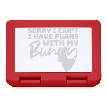 Sorry I Can't I Have Plans With My Bunny Hase Logo - Brotdose - Rot - Vorne