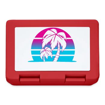 Miami Beach Palmen Neon - Brotdose - Rot - Vorne