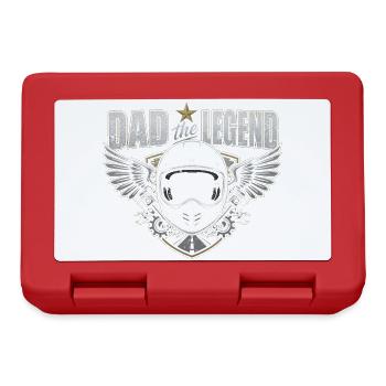 Papa Legend Motorradhelm: Flügel – Vatertag - Brotdose - Rot - Vorne