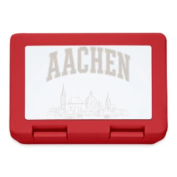 Aachen Skyline Panorama - Brotdose - Rot - Vorne