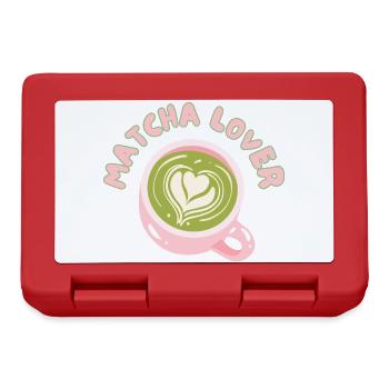 Matcha Liebhaber Tasse Herz Latte - Brotdose - Rot - Vorne