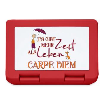 Es gibt mehr Zeit als Leben - CARPE DIEM 1 - Brotdose - Rot - Vorne