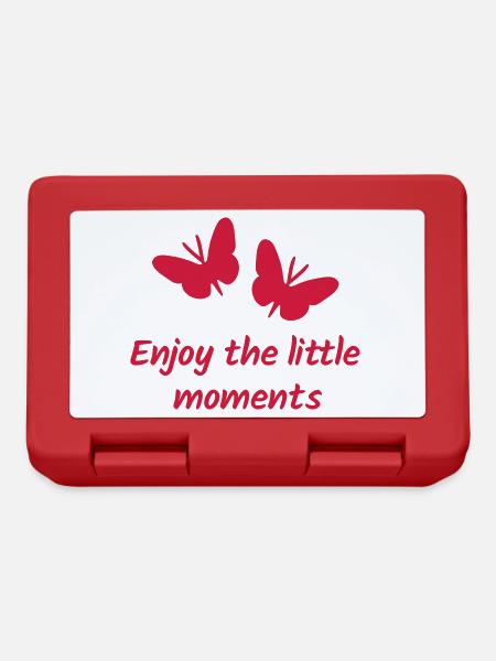 Enjoy the little moments (Schmetterlinge) - Brotdose - Rot