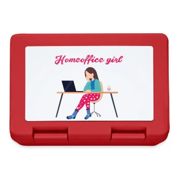 homeoffice girl, home office, work, office - Lunchbox - red - Front