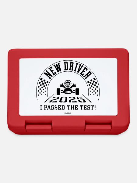 New Driver 2025 - J’ai réussi le test ! (Noir) - Boîte à goûter - rouge