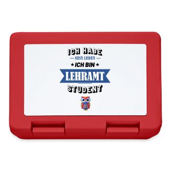 Ich habe kein Leben ich bin Lehramt Student - Brotdose - Rot - Vorne