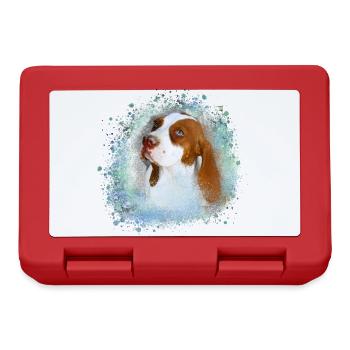 Canaan, dog, graffiti,beige,painting,blue - Lunchbox - red - Front