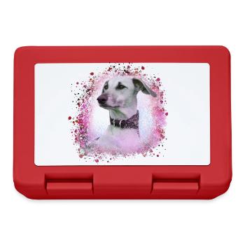 Sloughi, chien, graffiti, rose, peinture - Boîte à goûter - rouge - Devant